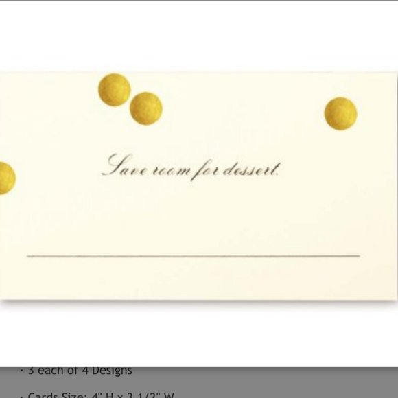 kate spade gold dot place cards new in box - Picture 8 of 10